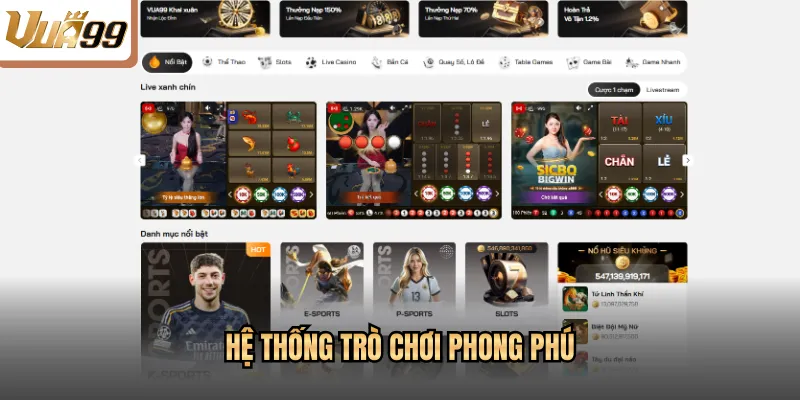 Hệ thống trò chơi phong phú